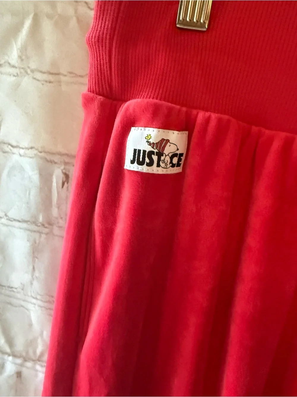 Justice Girls Red Snoopy Holiday Pajama Joggers Pants Size XL (16P/18P)